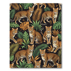 Leopard Jungle Lush Tropical Leaf Rug