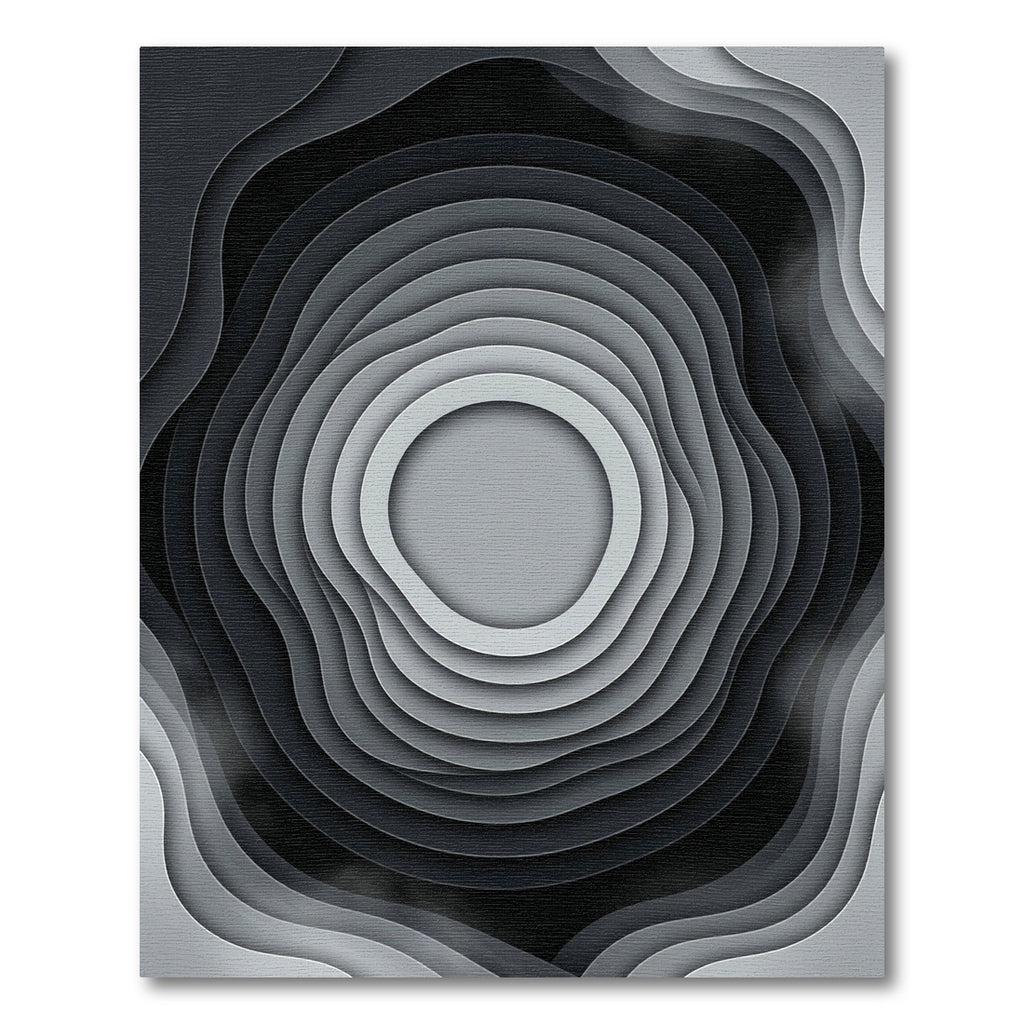 Monochromatic Gradient Layered Rings Rug