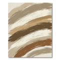 Abstract Earthy Tone Wavy Brushstroke Rug