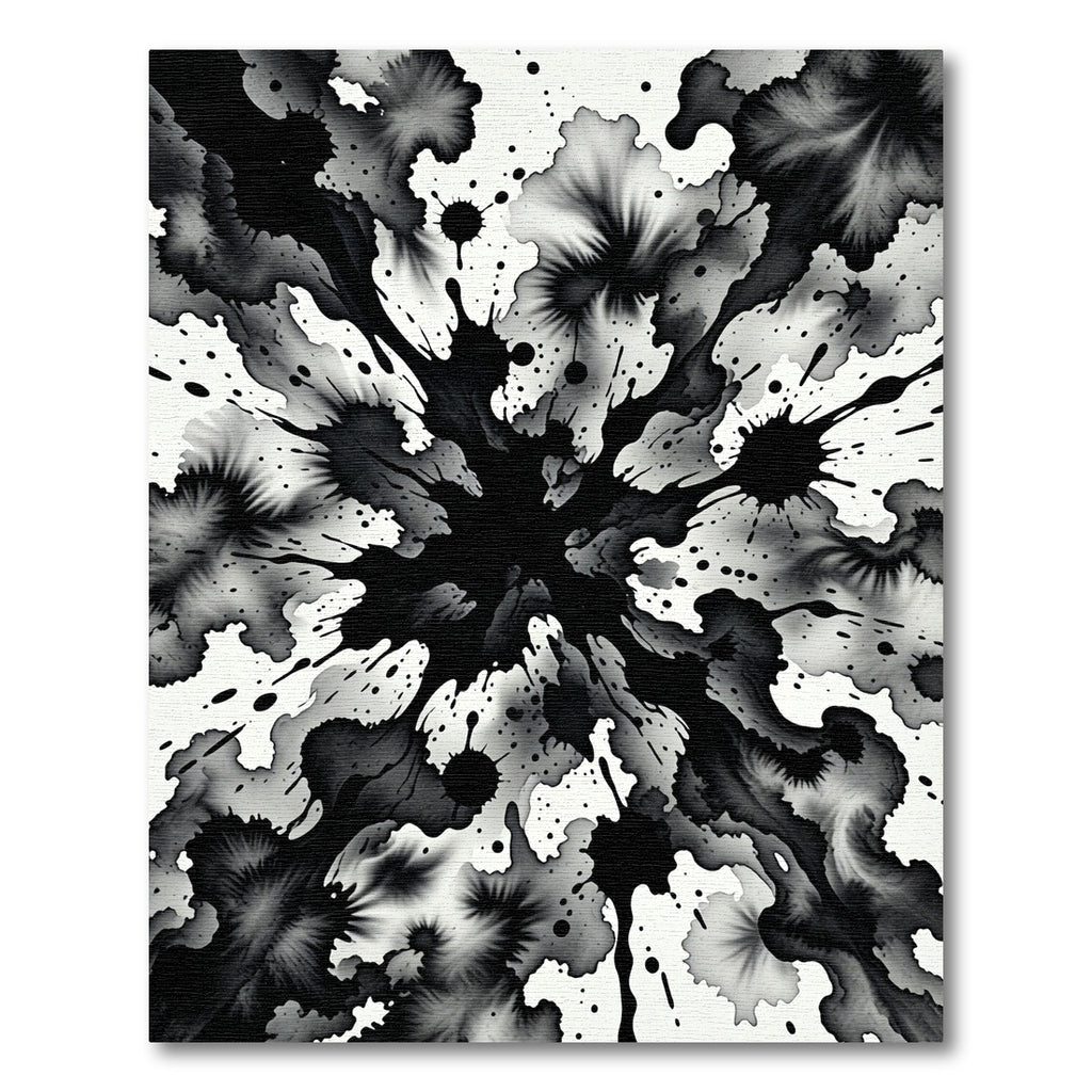 Black Ink Splatter Explosion Rug