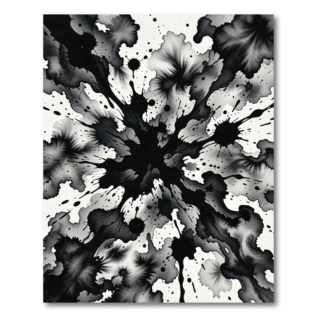 Black Ink Splatter Explosion Rug