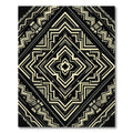 Black and Gold Geometric Art Deco Diamond Rug