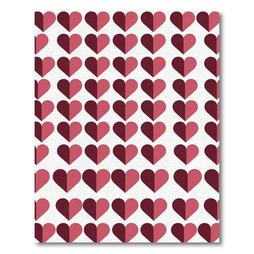 Bicolor Burgundy and Rose Heart Grid Rug