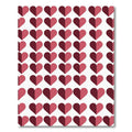 Bicolor Burgundy and Rose Heart Grid Rug