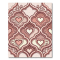 Soft Pink Heart Arabesque Scroll Rug