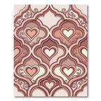 Soft Pink Heart Arabesque Scroll Rug