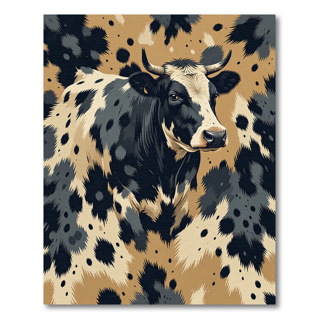Black White Cow Hide Contemporary Rug
