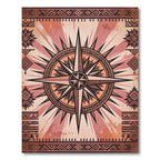 Earthy Sunset Compass Geometric Art Rug