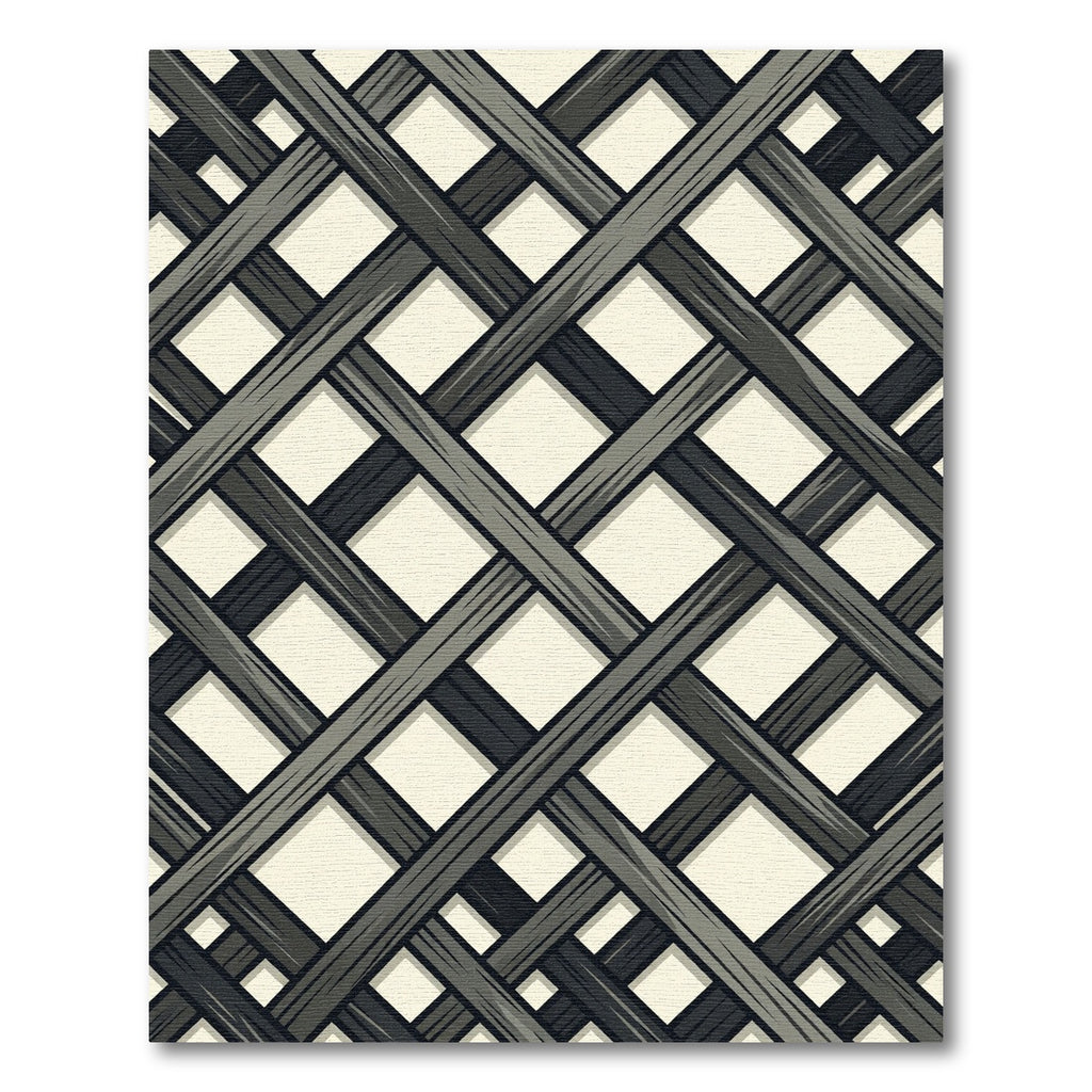 Dark Gray Woven Lattice Rug