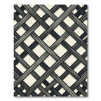 Dark Gray Woven Lattice Rug