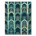Teal Arch Mandala Lotus Ornate Vault Rug