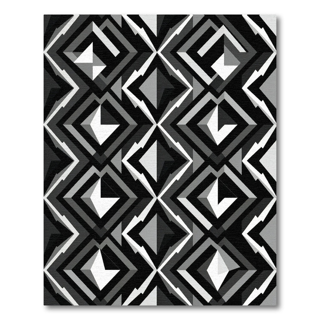 Monochromatic Geometric Diamond Composition Rug