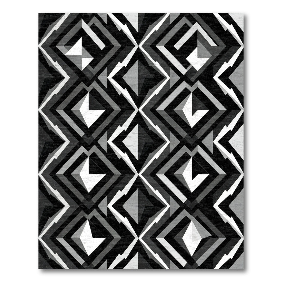 Monochromatic Geometric Diamond Composition Rug