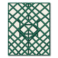 Geometric Intersecting Emerald Grid Rug