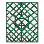 Geometric Intersecting Emerald Grid Rug
