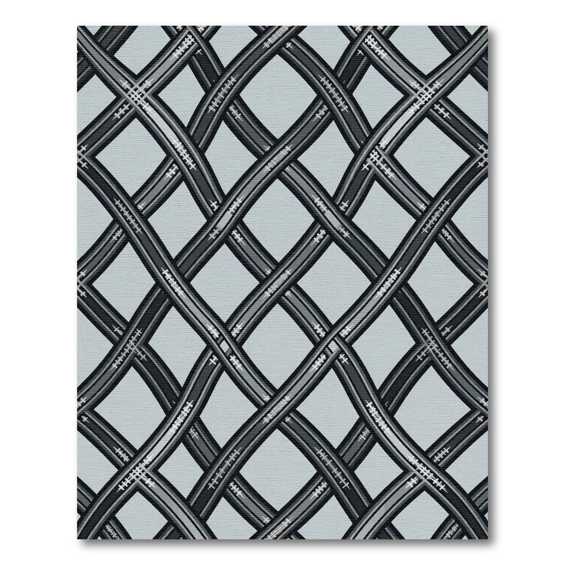 Gray Interwoven Lattice Rug