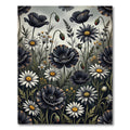 Dark Floral Bloom Garden Collage Rug