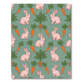 Cheerful Pastel Rabbit Carrot Garden Rug
