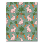 Cheerful Pastel Rabbit Carrot Garden Rug