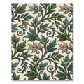 Earthy Green Botanical Scrolling Leaf Rug
