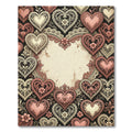 Vintage Rose Lace Heart Vignette Rug