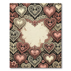 Vintage Rose Lace Heart Vignette Rug