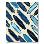 Abstract Blue Surfboard Composition Area Rug