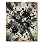 Dynamic Black Splatter Grunge Burst Rug