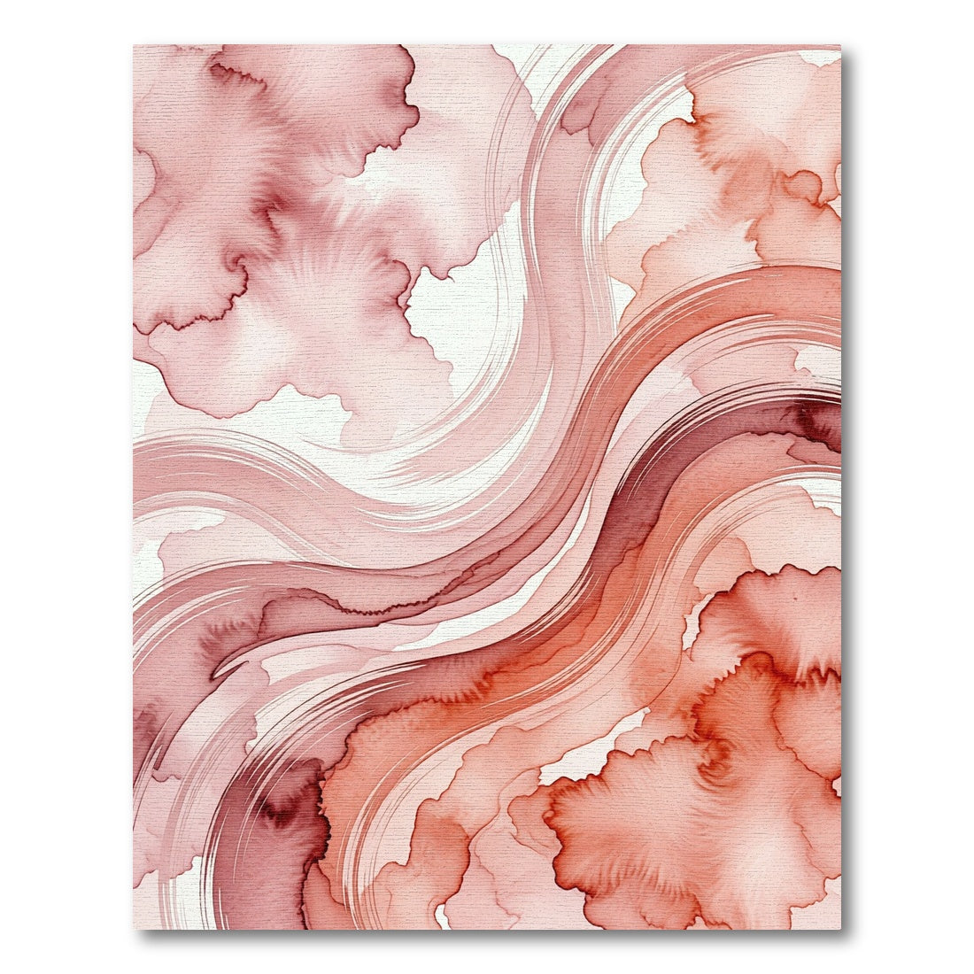 Blushing Terracotta Fluid Abstract Swirls Rug