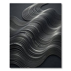 Monochrome Wave Lines Metal Sculpt Rug