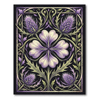 Art Nouveau Thistle and Petal Illustration Rug