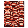 Crimson Warm Wave Curving Stripes Rug