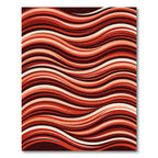 Crimson Warm Wave Curving Stripes Rug