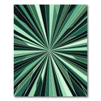 Radiant Green Sunburst Geometric Rug