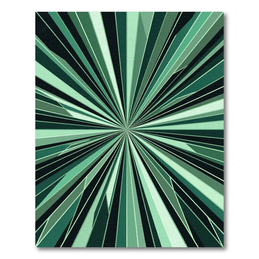 Radiant Green Sunburst Geometric Rug