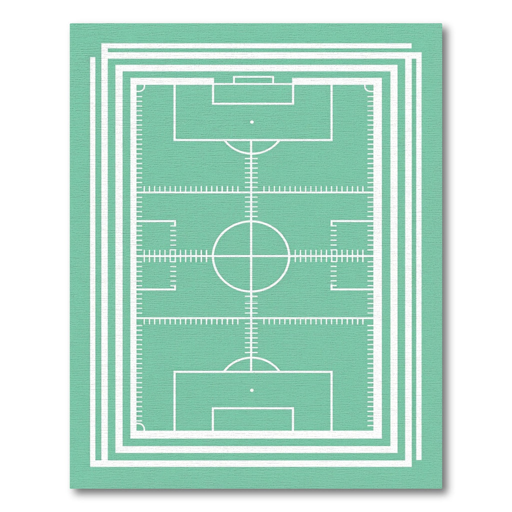 Minimalist Mint Green Sports Pitch Line Grid Rug