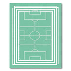 Minimalist Mint Green Sports Pitch Line Grid Rug
