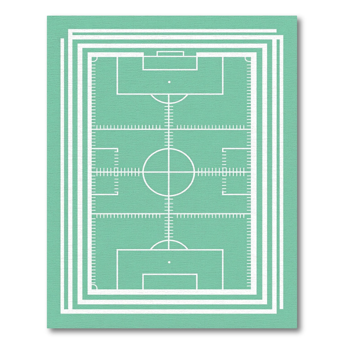 Minimalist Mint Green Sports Pitch Line Grid Rug