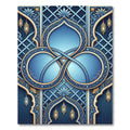 Deep Blue Gold Lantern Medallion Rug