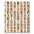 Vintage Alphabet Grid Brown Rug