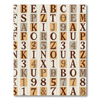 Vintage Alphabet Grid Brown Rug