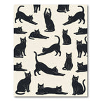 Minimalist Black Cat Silhouette Illustration Rug