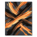 Dynamic Amber and Charcoal Abstract Swirl Rug
