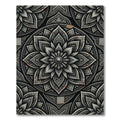 Monochrome Floral Medallion Charcoal Gray Rug