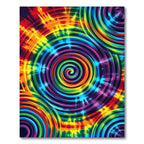 Vibrant Psychedelic Rainbow Concentric Swirl Rug