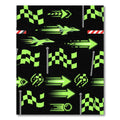 Neon Pixel Jet Stream Checkered Flag Rug