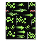 Neon Pixel Jet Stream Checkered Flag Rug
