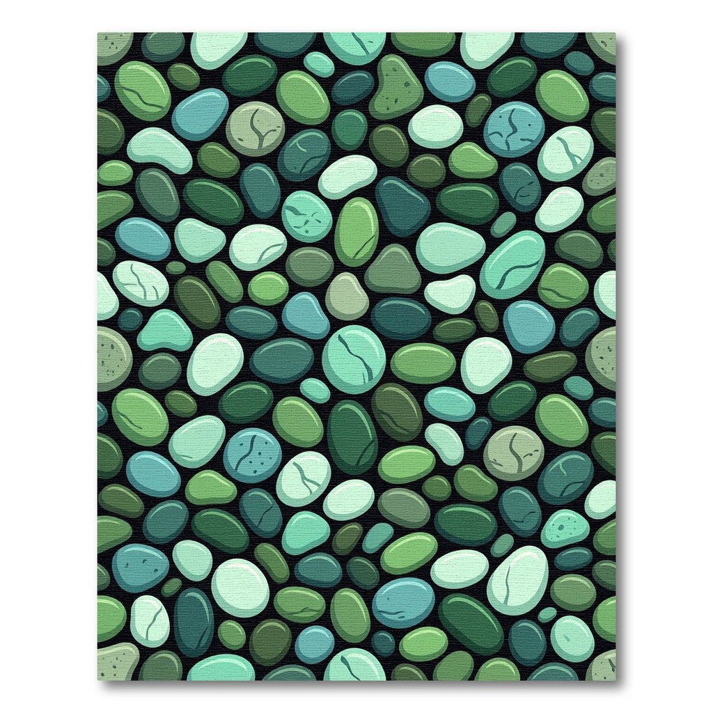 Cool Tones Polished Pebble Composition Rug