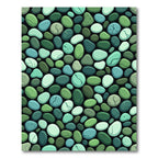 Cool Tones Polished Pebble Composition Rug