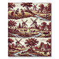 Countryside Life Windmill Farm Scene Rug